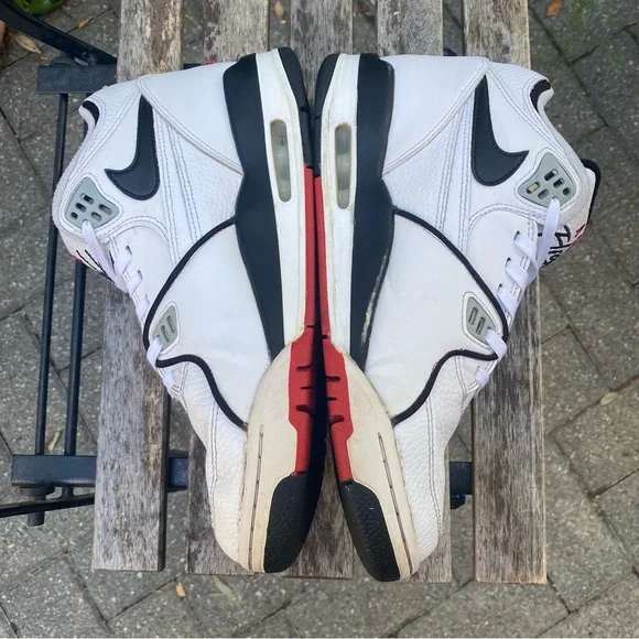 Nike Air Flight 89 'White Black' Sneakers Men's Size 9 Basketball DB5918-100 - Picture 9 of 15